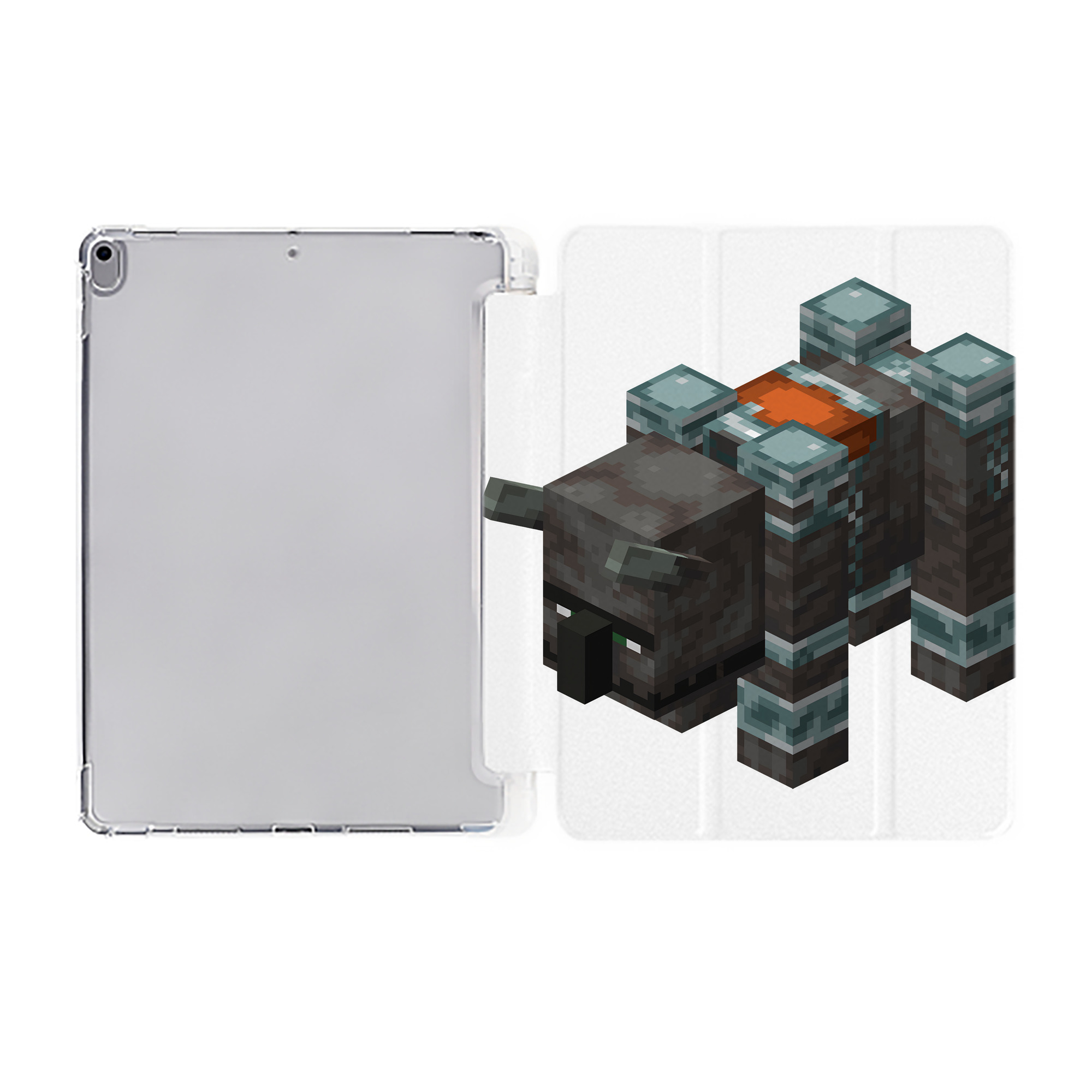 （画像用） マインクラフト ブロックの世界 Minecraft MC Block world IPad ケース ペン収納付き 三つ折りスタンド PUレザー×シリコン 対応機種9.5/10.5/10.9インチ